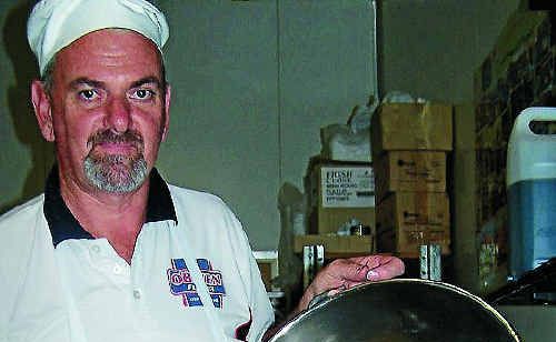 Brad Steele used 48 eggs to make Warwick’s birthday cake.